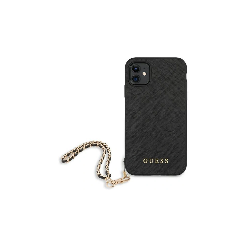Etui Guess GUHCN61SASGBK Apple iPhone 11 czarny/black hardcase Saffiano Chain