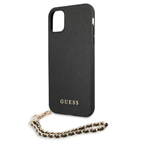 Kup Guess Apple Tasche GUHCN61SASGBK iPhone 11 schwarz/schwarz Hardcase Saffiano Chain - GUE1012BLK - {ean13} - Sklep Home Screen