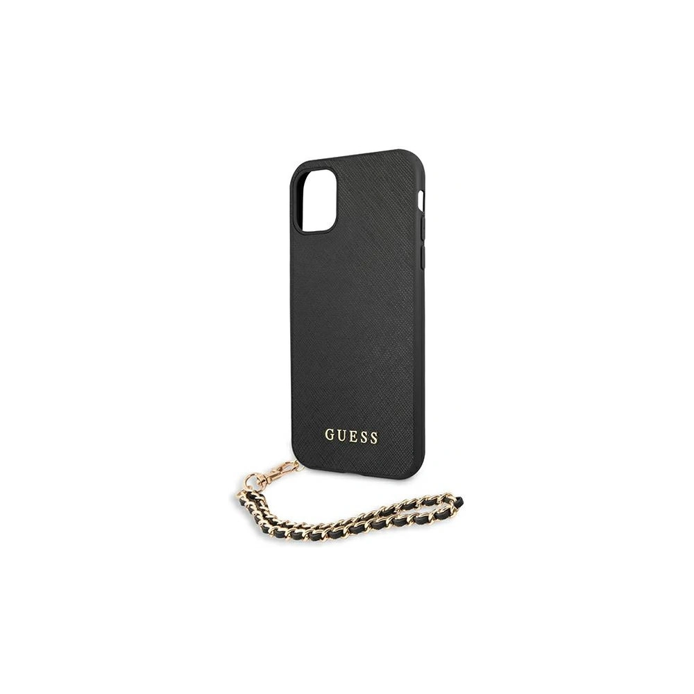 Etui Guess GUHCN61SASGBK Apple iPhone 11 czarny/black hardcase Saffiano Chain
