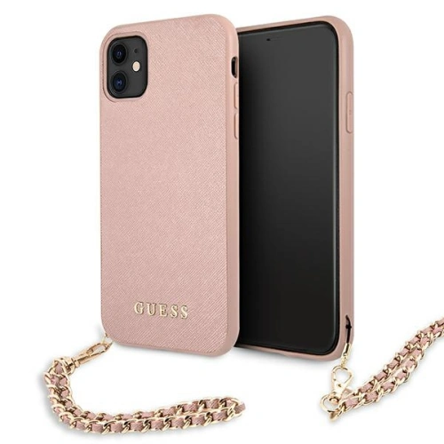 Kup Etui Guess GUHCN61SASGPI Apple iPhone 11 růžový/pink hardcase Saffiano Chain - GUE1013PNK - {ean13} - Sklep Home Screen