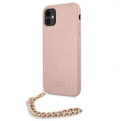 Kup Etui Guess GUHCN61SASGPI Apple iPhone 11 różowy/pink hardcase Saffiano Chain - GUE1013PNK - {ean13} - Sklep Home Screen