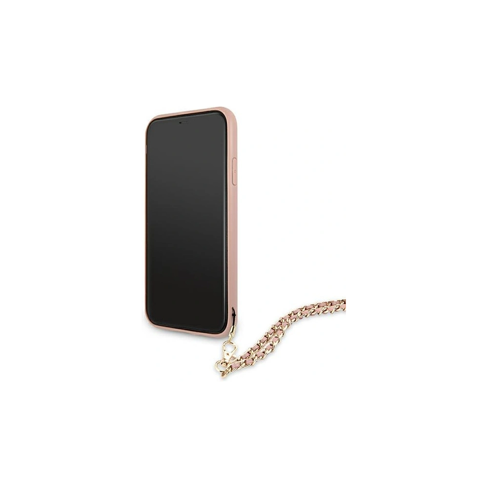 Etui Guess GUHCN61SASGPI Apple iPhone 11 różowy/pink hardcase Saffiano Chain