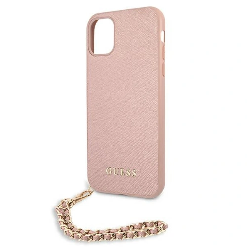 Kup Etui Guess GUHCN61SASGPI Apple iPhone 11 różowy/pink hardcase Saffiano Chain - GUE1013PNK - {ean13} - Sklep Home Screen