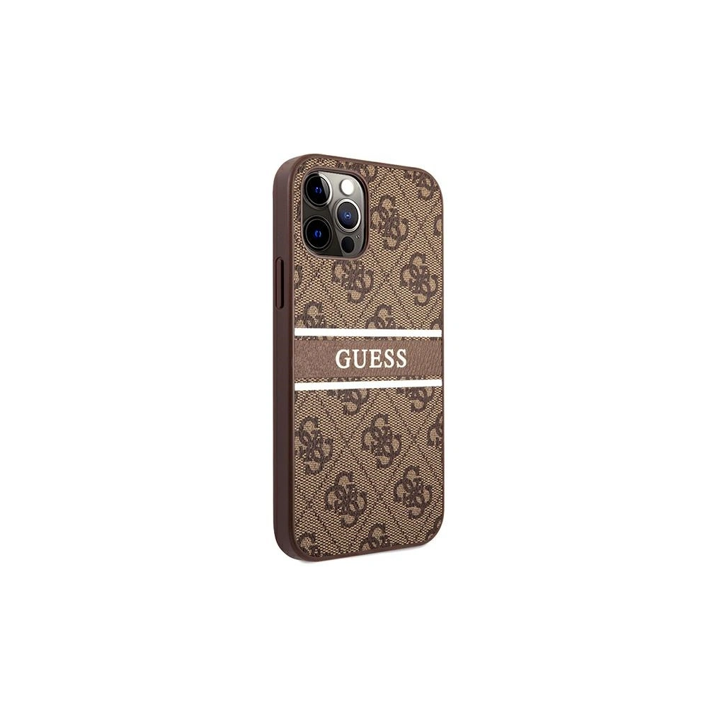 Etui Guess GUHCP12L4GDBR Apple iPhone 12 Pro Max brązowy/brown hardcase 4G Stripe