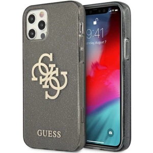 Buy Guess GUHCP12LPCUGL4GBK Apple iPhone 12 Pro Max black hard case Glitter 4G Big Logo - GUE1020BLK - {ean13} - Home Screen Store Europe