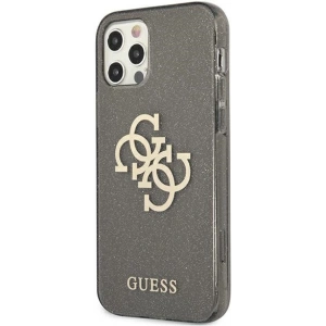 Buy Guess GUHCP12LPCUGL4GBK Apple iPhone 12 Pro Max black hard case Glitter 4G Big Logo - GUE1020BLK - {ean13} - Home Screen Store Europe