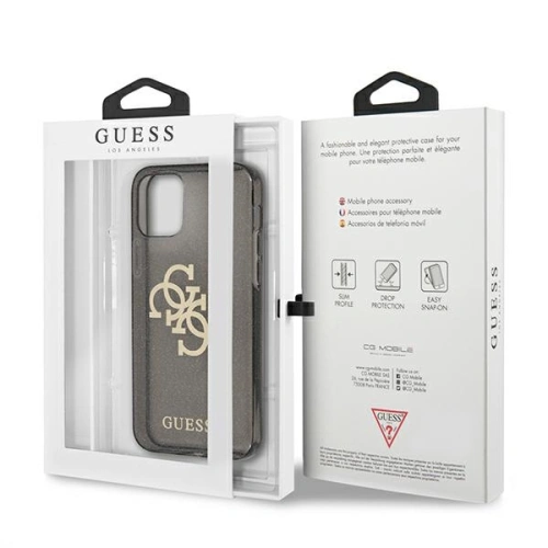 Buy Guess GUHCP12LPCUGL4GBK Apple iPhone 12 Pro Max black hard case Glitter 4G Big Logo - GUE1020BLK - {ean13} - Home Screen Store Europe