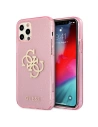 Guess GUHCP12LPCUGL4GPI Apple iPhone 12 Pro Max pink hard case Glitter 4G Big Logo