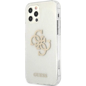 Etui Guess GUHCP12LPCUGL4GTR Apple iPhone 12 Pro Max átlátszó kemény tok Glitter 4G Nagy Logo