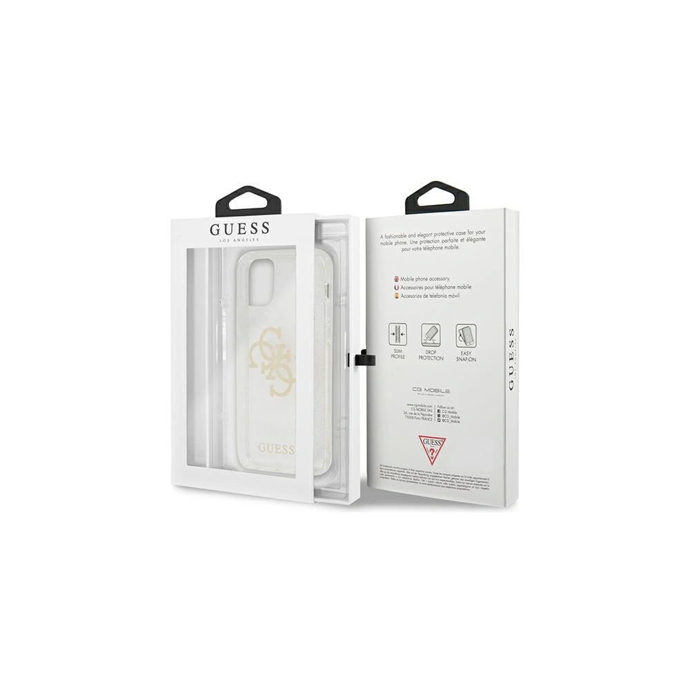 Etui Guess GUHCP12LPCUGL4GTR Apple iPhone 12 Pro Max transparent hard case Glitter 4G Big Logo