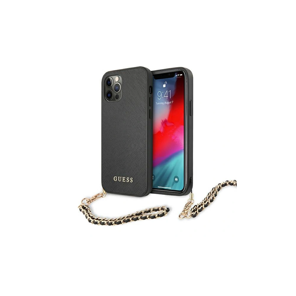 Etui Guess GUHCP12LSASGBK Apple iPhone 12 Pro Max czarny/black hardcase Saffiano Chain
