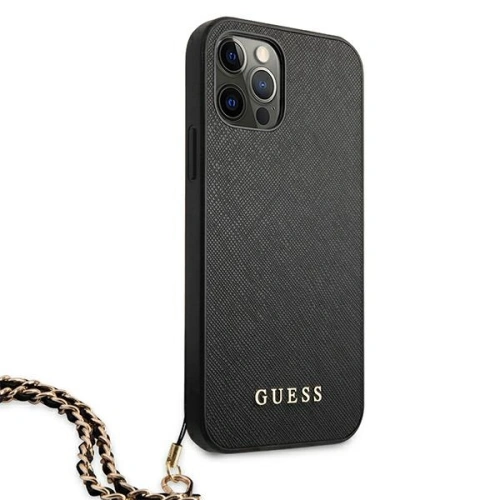 Kup Guess Apple Tasche GUHCP12LSASGBK iPhone 12 Pro Max schwarz/schwarz Hardcase Saffiano Chain - GUE1026BLK - {ean13} - Sklep Home Screen