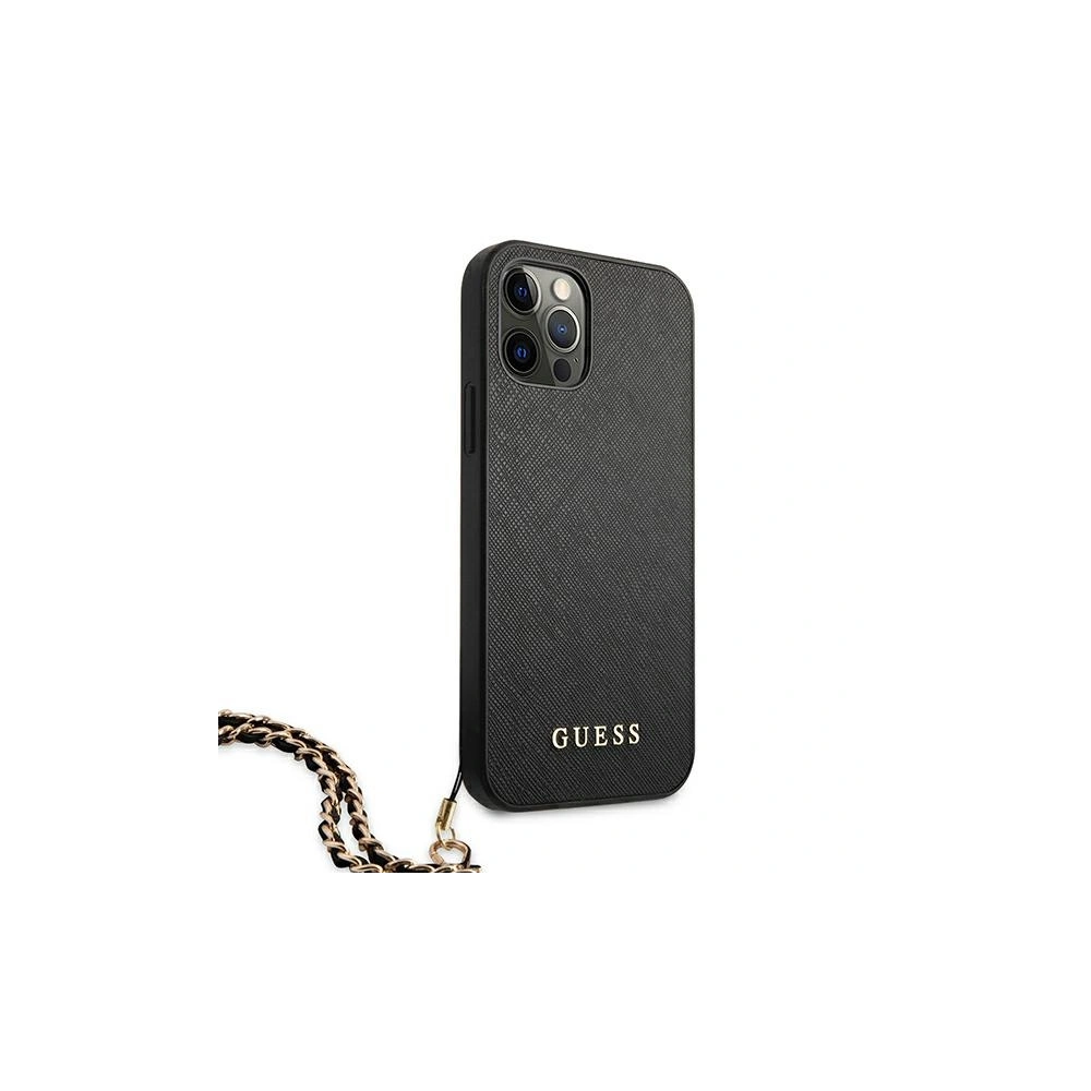 Etui Guess GUHCP12LSASGBK Apple iPhone 12 Pro Max czarny/black hardcase Saffiano Chain