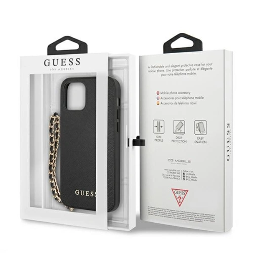 Kup Guess Apple Tasche GUHCP12LSASGBK iPhone 12 Pro Max schwarz/schwarz Hardcase Saffiano Chain - GUE1026BLK - {ean13} - Sklep Home Screen
