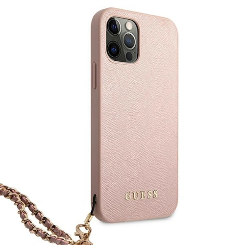 Kup Etui Guess GUHCP12LSASGPI Apple iPhone 12 Pro Max różowy/pink hardcase Saffiano Chain - GUE1027PNK - {ean13} - Sklep Home Screen