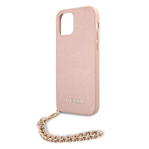 Buy Guess GUHCP12LSASGPI Apple iPhone 12 Pro Max pink hardcase Saffiano Chain - GUE1027PNK - {ean13} - Home Screen Store Europe