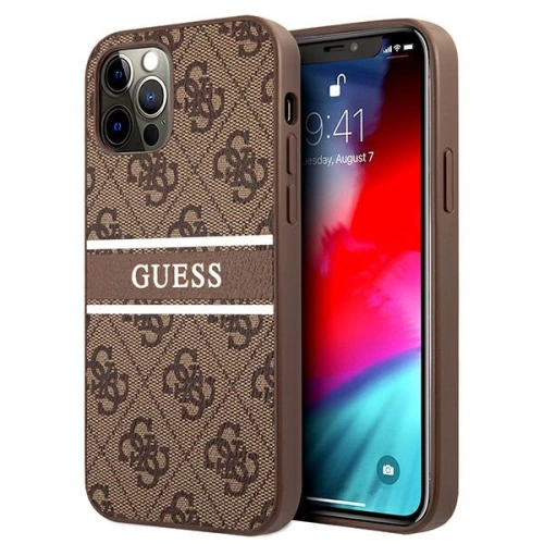 Kup Etui Guess GUHCP12M4GDBR Apple iPhone 12/12 Pro barna/brown hardcase 4G Stripe - GUE1028BR - {ean13} - Sklep Home Screen