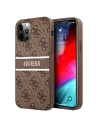 Etui Guess GUHCP12M4GDBR Apple iPhone 12/12 Pro maro/brown hardcase 4G Stripe