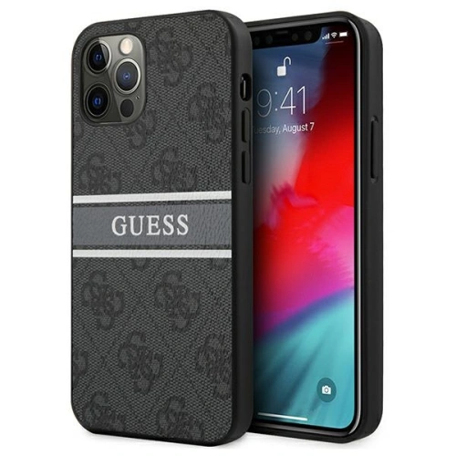 Kup Etui Guess GUHCP12M4GDGR Apple iPhone 12/12 Pro gri/grey hardcase 4G Stripe - GUE1029GRY - {ean13} - Sklep Home Screen