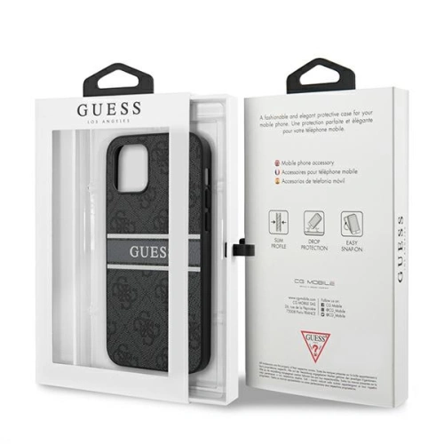 Kup Etui Guess GUHCP12M4GDGR Apple iPhone 12/12 Pro gri/grey hardcase 4G Stripe - GUE1029GRY - {ean13} - Sklep Home Screen