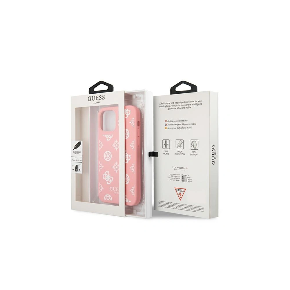 Etui Guess GUHCP12MLSPEWPI Apple iPhone 12/12 Pro różowy/pink hard case Peony Collection