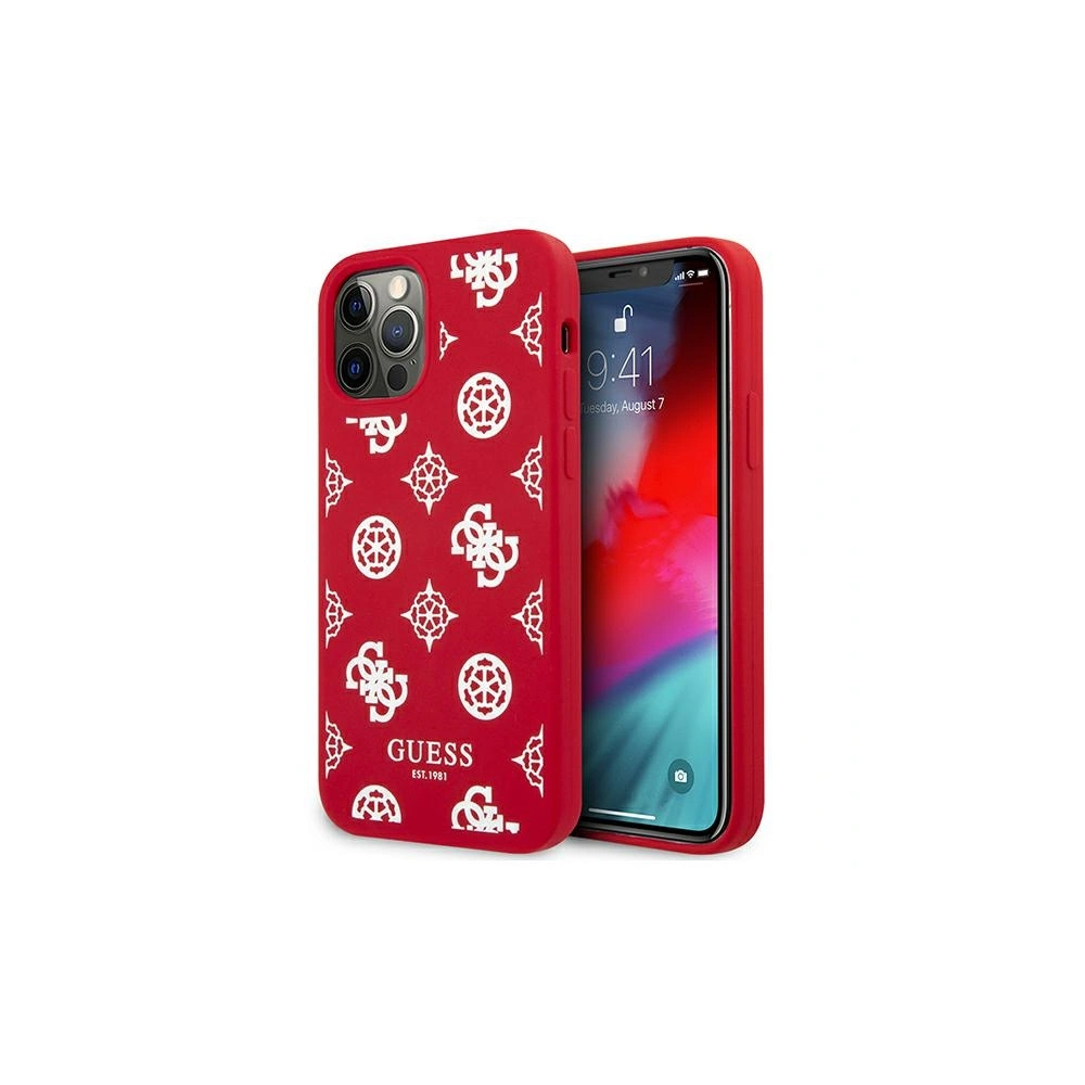 Etui Guess GUHCP12MLSPEWRE Apple iPhone 12/12 Pro czerwony/red hard case Peony Collection