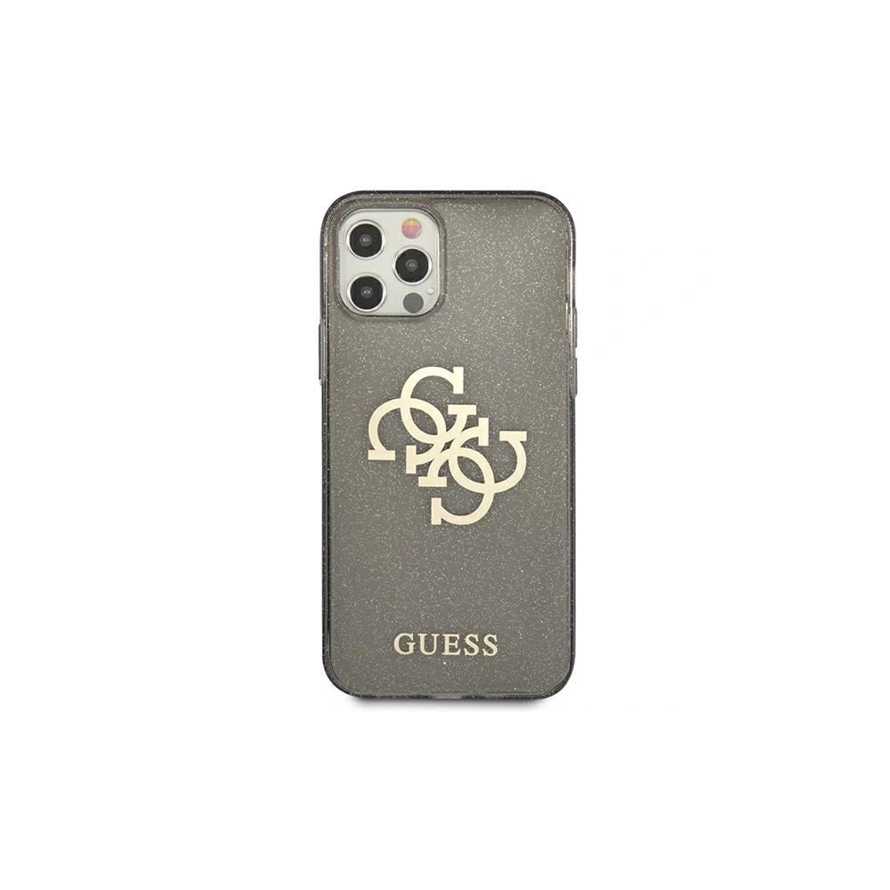 Etui Guess GUHCP12MPCUGL4GBK Apple iPhone 12/12 Pro czarny/black hard case Glitter 4G Big Logo