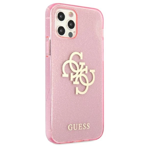 Kup Guess Apple Tasche GUHCP12MPCUGL4GPI iPhone 12/12 Pro rosa/rosa Hartschale Glitter 4G Big Logo - GUE1040PNK - {ean13} - Sklep Home Screen