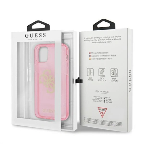 Kup Etui Guess GUHCP12MPCUGL4GPI Apple iPhone 12/12 Pro rózsaszín/pink kemény tok Glitter 4G Nagy Logó - GUE1040PNK - {ean13} - Sklep Home Screen