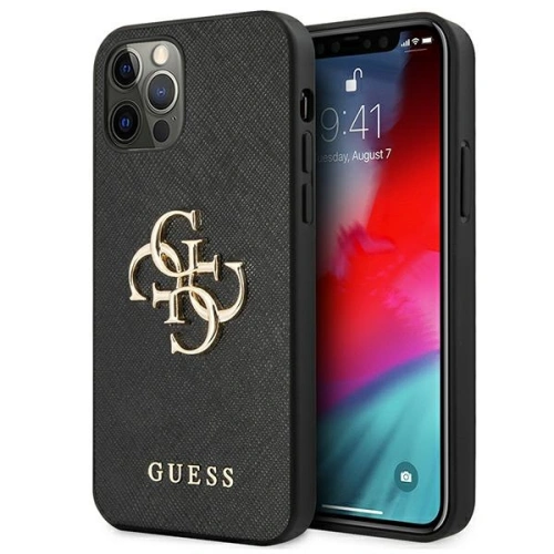 Kup Guess Apple Tasche GUHCP12MSA4GGBK iPhone 12/12 Pro schwarz/schwarz Hartschale Saffiano 4G Metal Logo - GUE1042BLK - {ean13} - Sklep Home Screen