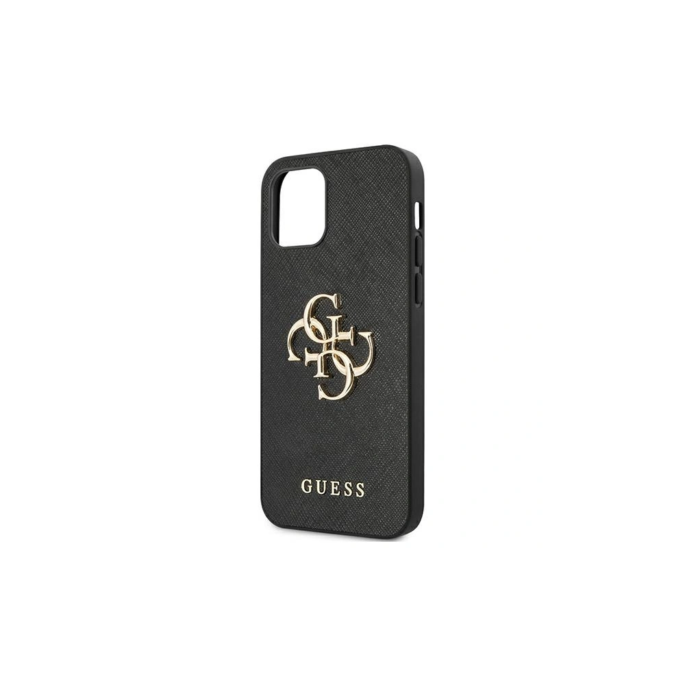 Etui Guess GUHCP12MSA4GGBK Apple iPhone 12/12 Pro czarny/black hardcase Saffiano 4G Metal Logo