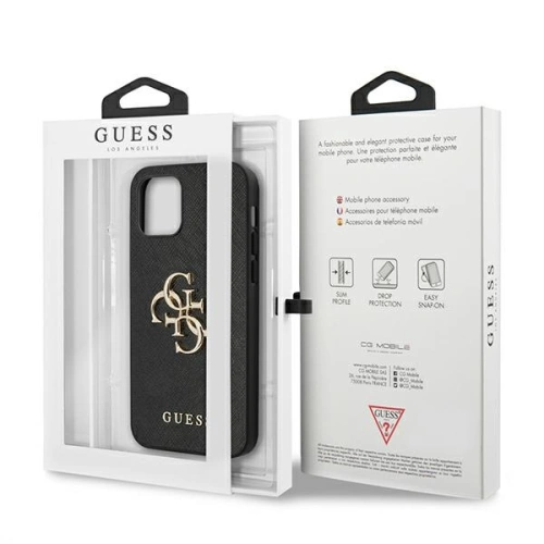 Kup Guess Apple Tasche GUHCP12MSA4GGBK iPhone 12/12 Pro schwarz/schwarz Hartschale Saffiano 4G Metal Logo - GUE1042BLK - {ean13} - Sklep Home Screen