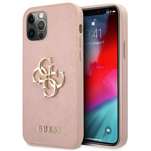 Kup Etui Guess GUHCP12MSA4GGPI Apple iPhone 12/12 Pro rózsaszín/pink hardcase Saffiano 4G Metal Logo - GUE1043PNK - {ean13} - Sklep Home Screen