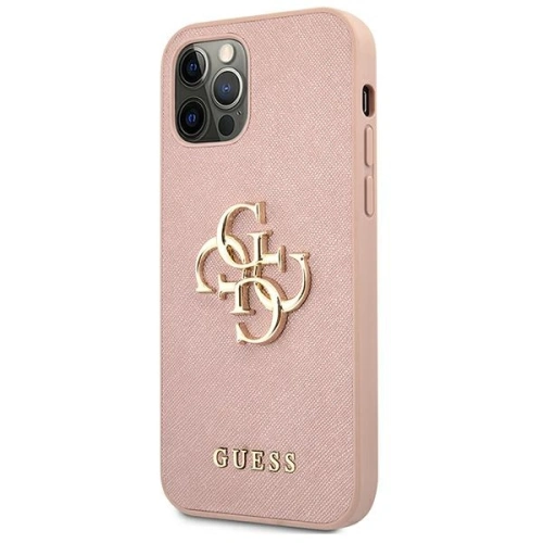 Kup Etui Guess GUHCP12MSA4GGPI Apple iPhone 12/12 Pro rózsaszín/pink hardcase Saffiano 4G Metal Logo - GUE1043PNK - {ean13} - Sklep Home Screen