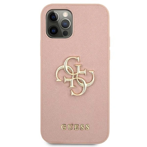Kup Etui Guess GUHCP12MSA4GGPI Apple iPhone 12/12 Pro rózsaszín/pink hardcase Saffiano 4G Metal Logo - GUE1043PNK - {ean13} - Sklep Home Screen