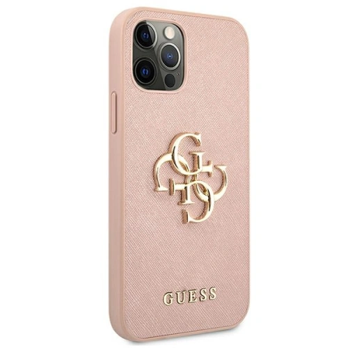 Kup Etui Guess GUHCP12MSA4GGPI Apple iPhone 12/12 Pro rózsaszín/pink hardcase Saffiano 4G Metal Logo - GUE1043PNK - {ean13} - Sklep Home Screen