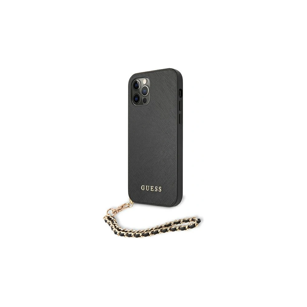 Etui Guess GUHCP12MSASGBK Apple iPhone 12/12 Pro czarny/black hardcase Saffiano Chain