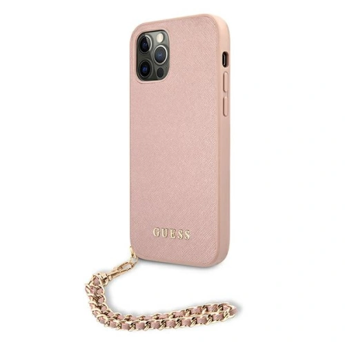 Kup Etui Guess GUHCP12MSASGPI Apple iPhone 12/12 Pro różowy/pink hardcase Saffiano Chain - GUE1045PNK - {ean13} - Sklep Home Screen