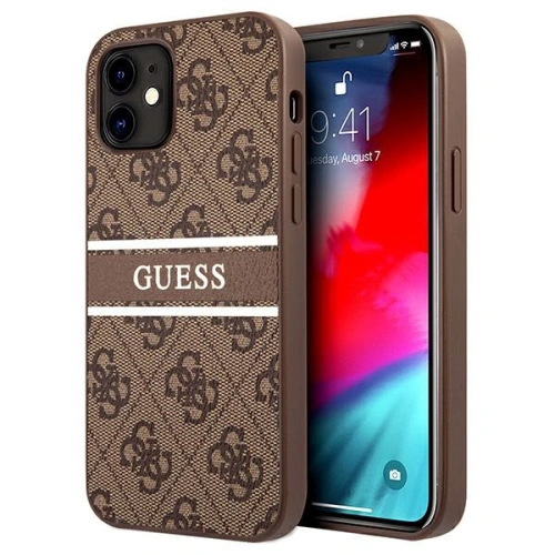 Kup Etui Guess GUHCP12S4GDBR Apple iPhone 12 mini brązowy/brown hardcase 4G Stripe - GUE1046BR - {ean13} - Sklep Home Screen