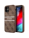 Guess Apple Tasche GUHCP12S4GDBR iPhone 12 mini braun/braun Hartschale 4G Stripe