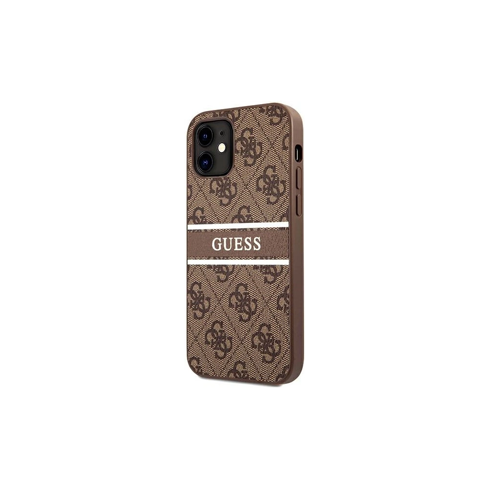 Etui Guess GUHCP12S4GDBR Apple iPhone 12 mini brązowy/brown hardcase 4G Stripe