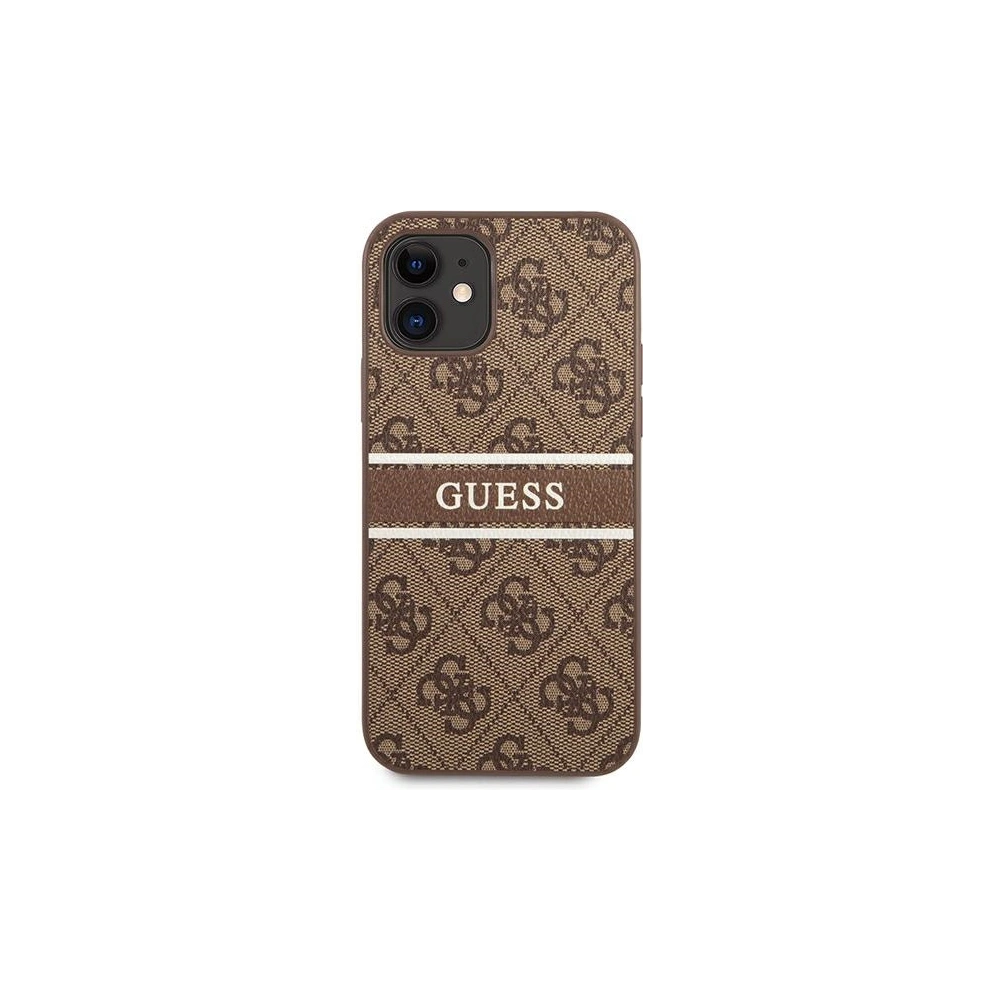 Etui Guess GUHCP12S4GDBR Apple iPhone 12 mini brązowy/brown hardcase 4G Stripe