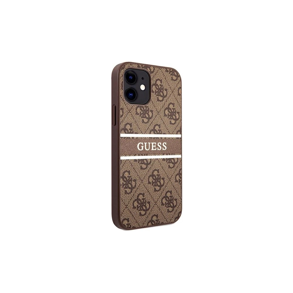 Etui Guess GUHCP12S4GDBR Apple iPhone 12 mini brązowy/brown hardcase 4G Stripe