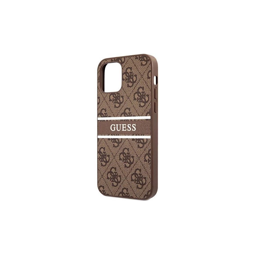 Etui Guess GUHCP12S4GDBR Apple iPhone 12 mini brązowy/brown hardcase 4G Stripe