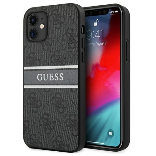 Kup Guess Apple Tasche GUHCP12S4GDGR iPhone 12 mini grau/grau Hartschale 4G Stripe - GUE1047GRY - {ean13} - Sklep Home Screen