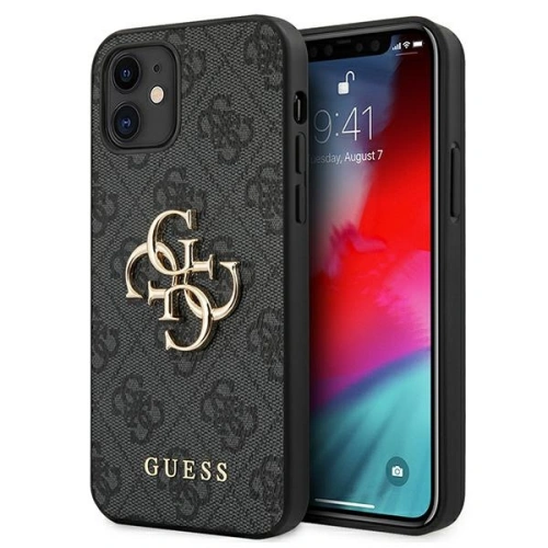 Kup Etui Guess GUHCP12S4GMGGR Apple iPhone 12 mini gri/grey hardcase 4G Big Metal Logo - GUE1049GRY - {ean13} - Sklep Home Screen