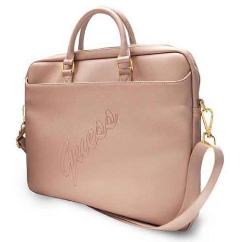 Kup Torba Guess GUCB15PUSASPI 15 cali różowy/pink Saffiano Script - GUE1052PNK - {ean13} - Sklep Home Screen