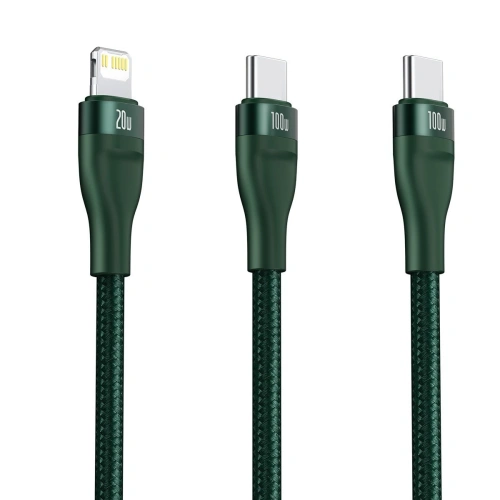 Kup USB-C kábel Baseus Flash Series 2w1 USB-C / Lightning, 100W, 1.2m (zöld) - BSU2727GRN - {ean13} - Sklep Home Screen