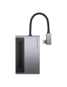 Hub 6w1 Baseus Magic, USB-C do USB 3.0 + HDMI + USB-C PD + Jack 3.5mm + microSD/SD z klipsem na ekran