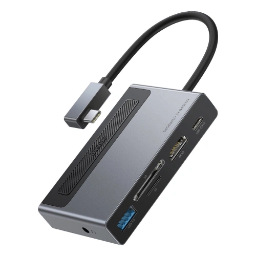 Kup Hub 6w1 Baseus Magic, USB-C la USB 3.0 + HDMI + USB-C PD + Jack 3.5mm + microSD/SD cu clips pentru ecran - BSU2765 - {ean13} - Sklep Home Screen